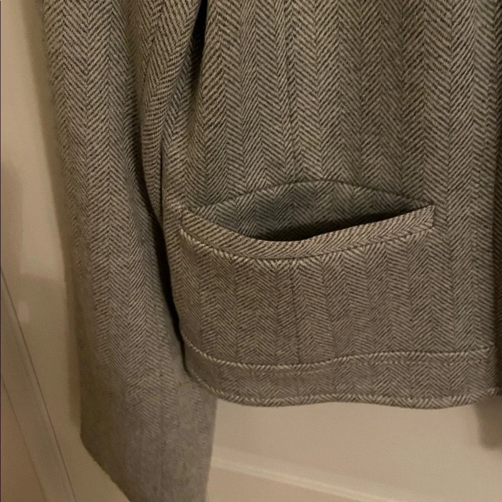 ANN TAYLOR Gray Women's Tweed Pattern Soft! L Large Jacket - Picture 6 of 8